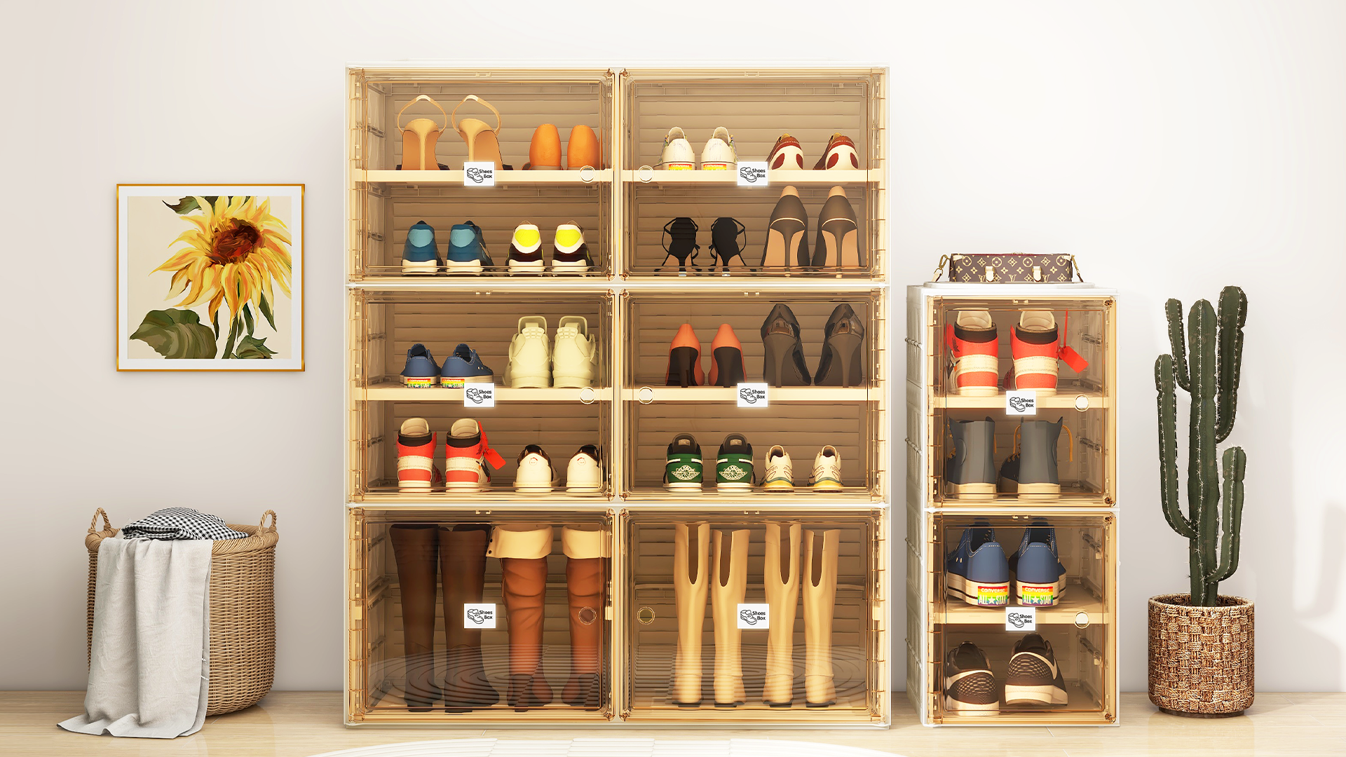 アライア　シューズボックス　牛革　収納ケース アライア シューズボックス ストラップ付き 牛革 収納ケース alaia